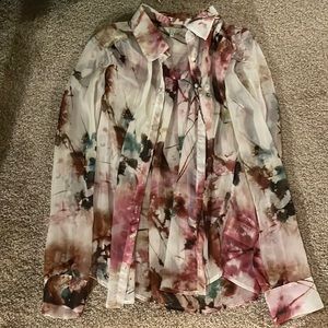Guess sheer button-up blouse